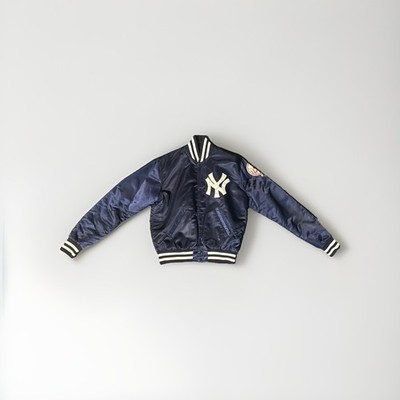 Vintage Starter New York Yankees Jacket Mens Medium Satin Bomber 90s Diamond
