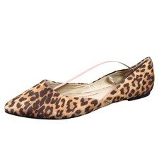 Time And Tru Womens Ballet Flats Size 9 Faux Leopard Print Memory Foam Comfort