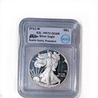 2011 w American Silver Eagle $1 PR70 DCAM Cameo Proof ICG Austin Hutto Signed