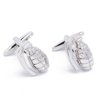 Cufflinks - Hand Grenade Garnet Silver