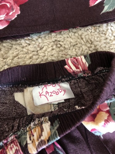 Vtg 90’s Two Piece Roooy Kazoody Burgundy Pink Floral Girls Size 6 Wide Leg Pant - Picture 4 of 5