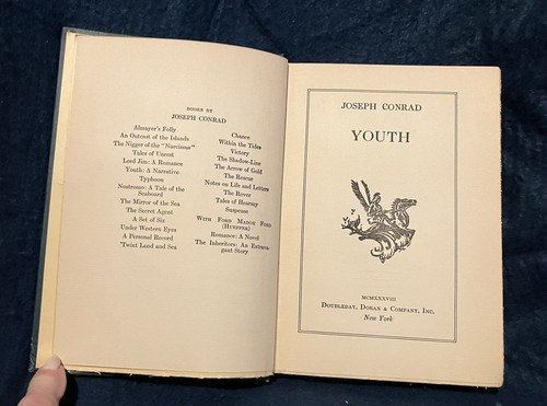 Joseph Conrad YOUTH Hard Cover w/ Dust Jacket Doubleday, Doran & Company. Inc. - Bild 3 von 18