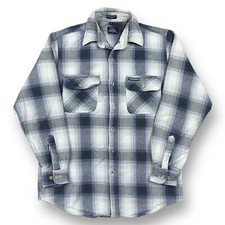 Vintage 80s Dickies Plaid Flannel Shirt Men s Size Medium 100 Cotton USA Made