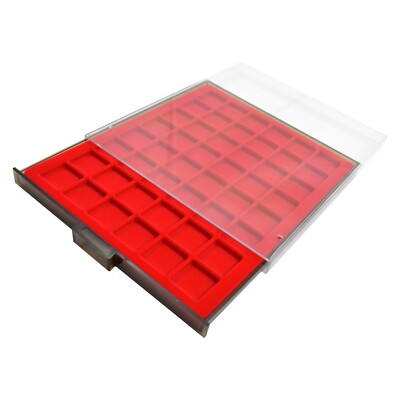 Münzbox Schubladenfach für 48 Münzen - 30 mm eckige Löcher - bestes Aufbewahrungssystem /4