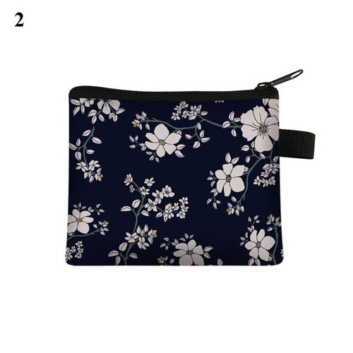 Monedero Floral Portatarjetas Bolsa de Almacenamiento de Llaves Pequeña Fresca Impresión Billetera Bolsa - Imagen 20 de 36