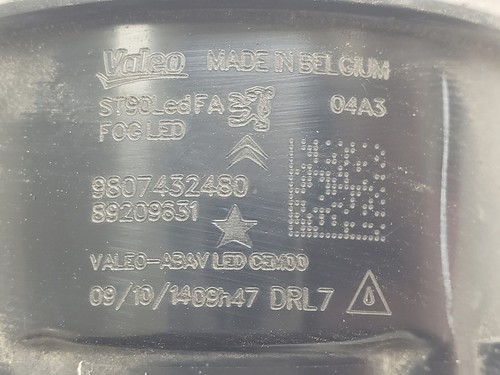 PARAGOLPES DELANTERO PEUGEOT 508 FARO ANTINIEBLA LED 2014 9807432480 - Imagen 16 de 17