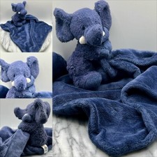 JELLYCAT Bashful Elephant Plush Pellets Soother Security Blanket Lovey Baby Blue
