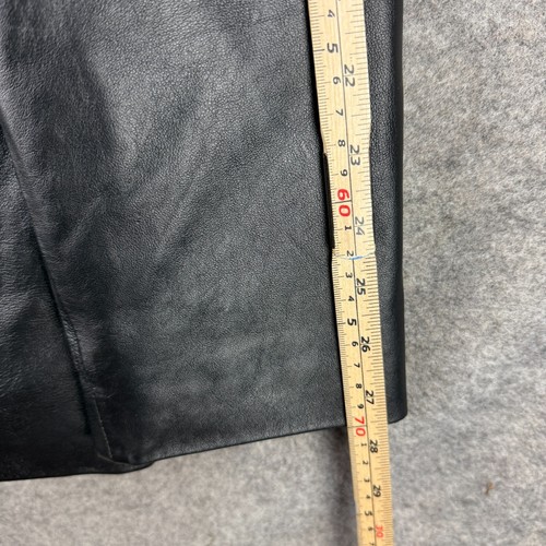 Barneys Originals Jacket Mens Extra Large Black Coat 100% Leather Button Up XL - Picture 5 of 13
