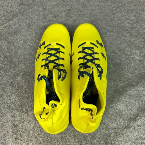 Under Armour Mens Football Cleat 18 Neon Yellow Lacrosse Shoe Spine Sports G21 - Picture 7 of 11