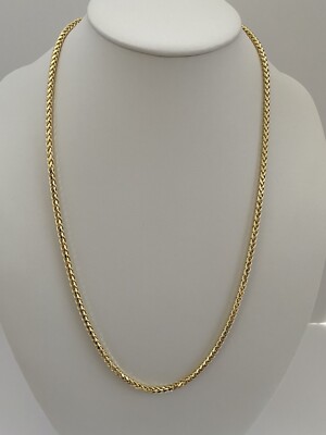 10k Yellow Gold Hollow Palm/ Wheat Chain Necklace 28