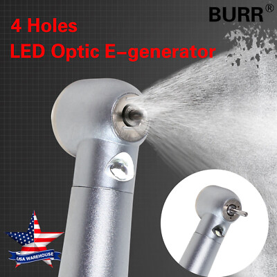 Dental Fiber Optic E-generator LED High Speed Handpiece Turbine 4 HOLE