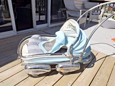 Eschi 1950's Blue & Chrome Baby Stroller Buggy w/ Flared Fenders Muscle Car Baby