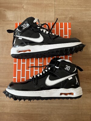 Size 12.5 - Nike Off-White x Air Force 1 SP Black Patent Leather