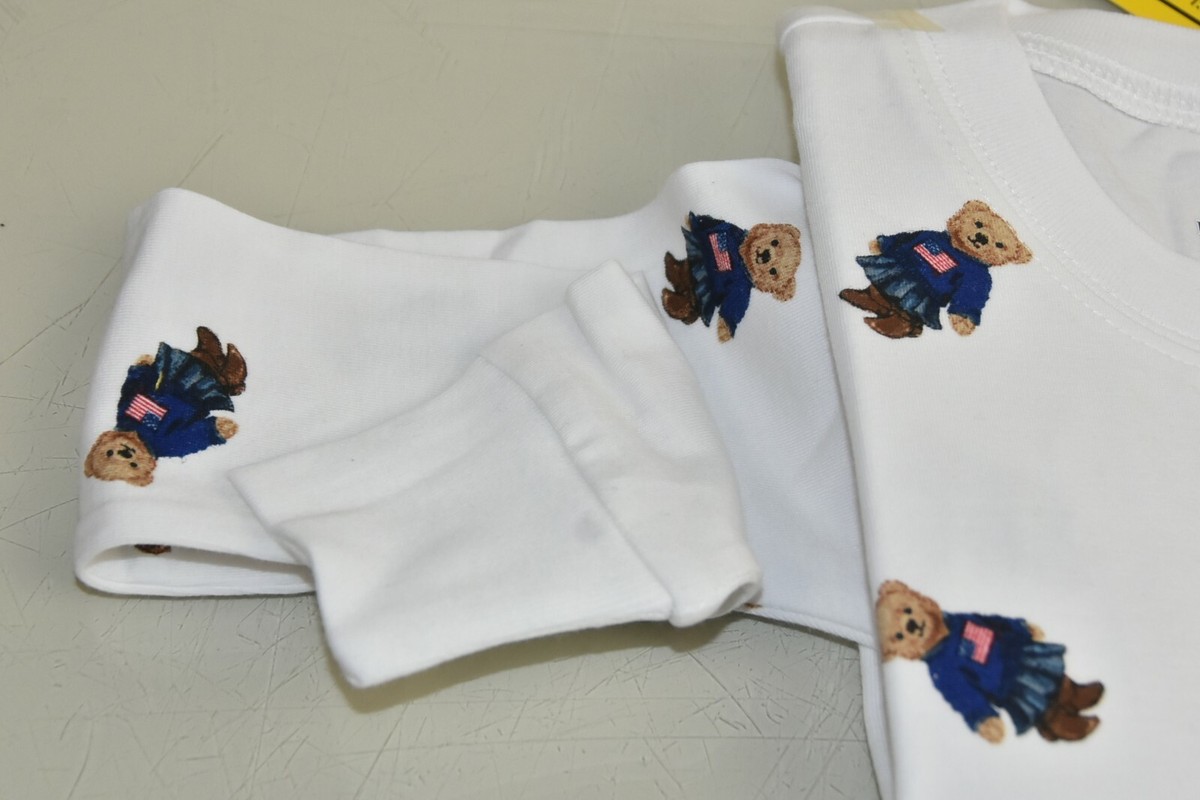 NEW Ralph Lauren Polo Bear Jersey SLEEP 2 PC SET COTTON Pajama KIDS 6 8 10  12 14