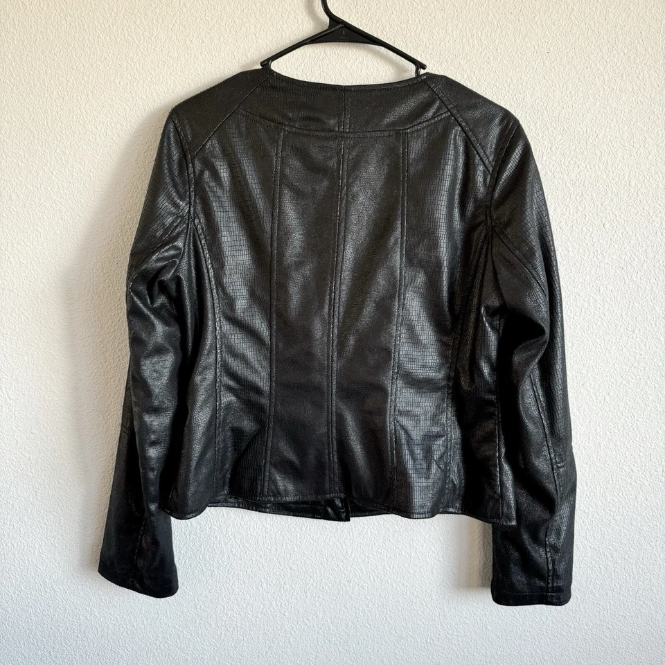 Bar III Chaqueta Motociclista Cuero Vegano Negro Talla Grande Foto 2 de 4