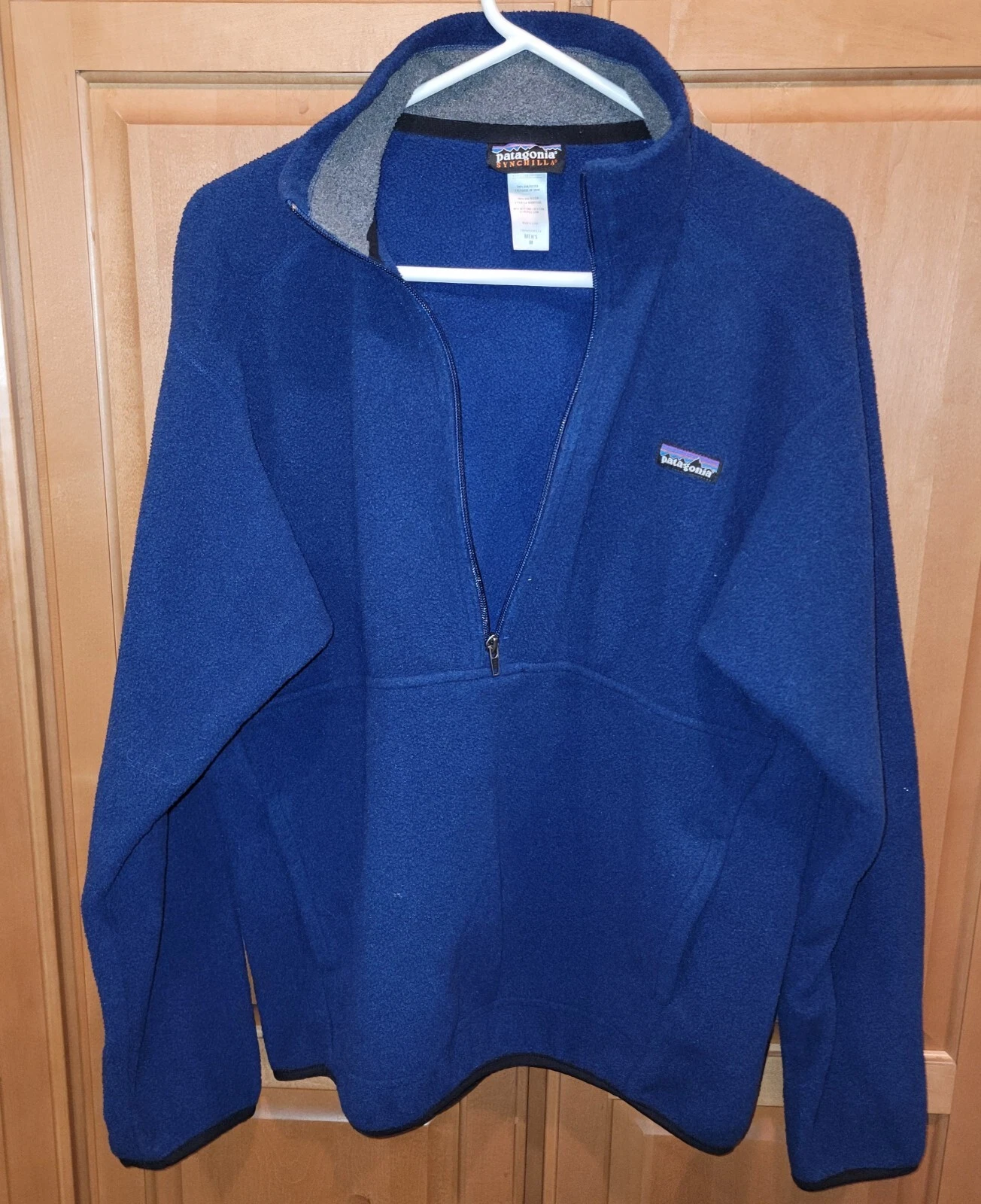 Patagonia Jacket Men/Unisex Synchilla 1/2 Zip Mock Collar Fleece Blue Med