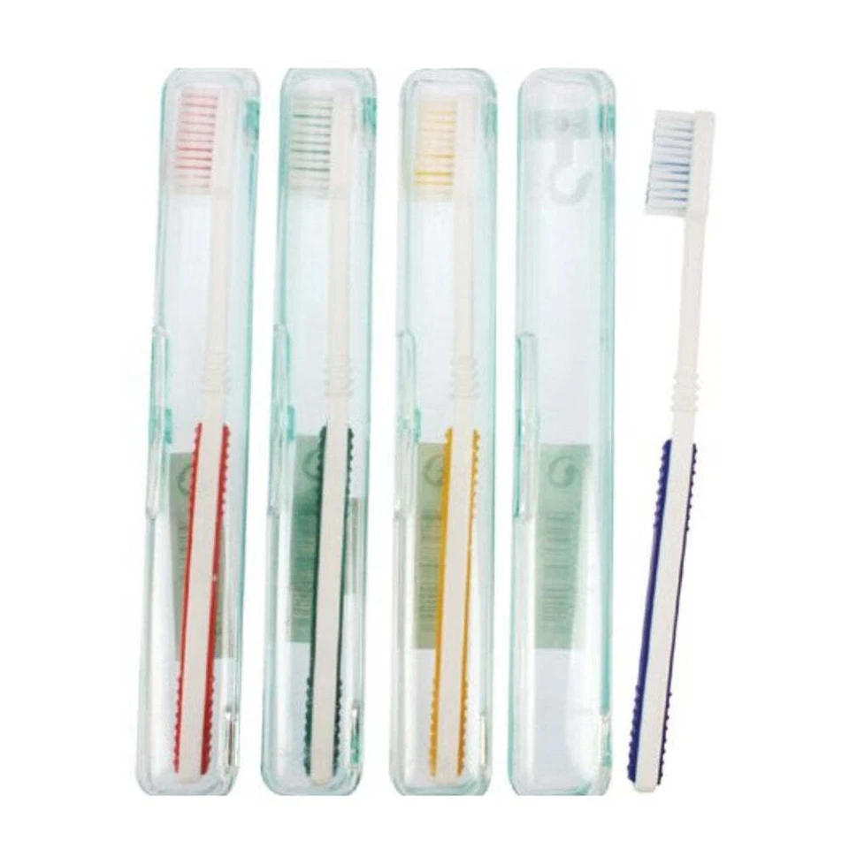 ELINA 4 St. Zahnbürste Flex in Transparent-Box 19cm Reise Set