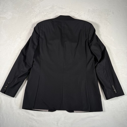 Blazer Hugo Boss Hombre Talla 40R Gris Rayas 100% Lana Pasolini Película Hecho en EE. UU. - Imagen 14 de 16