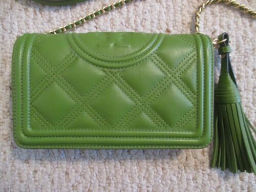 Bolso Bandolera Cartera Tory Burch Fleming Verde Suave Acolchado - Imagen 2 de 12