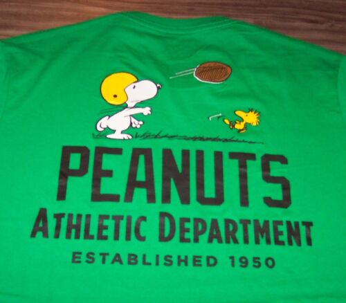 Peanuts SNOOPY & WOODSTOCK ATHLETIC DEPARTMENT Est 1950 T-Shirt MENS LARGE NEW