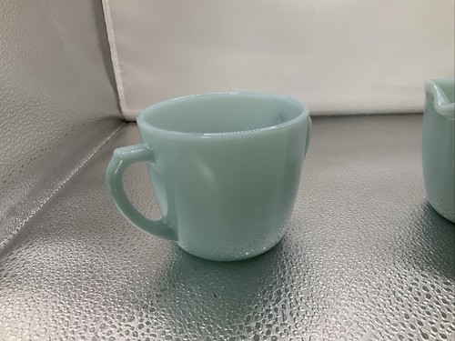Vintage Fire King Delphite Blue Sugar & Creamer Set D Handle - Picture 2 of 4