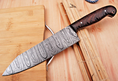 Custom Made Damascus Chef Knife Cutlery Kitchen -Hand Forged Damascus Steel 1870