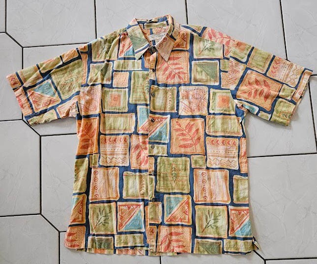 Tori Richards men's short sleeve shirt large, made in USA