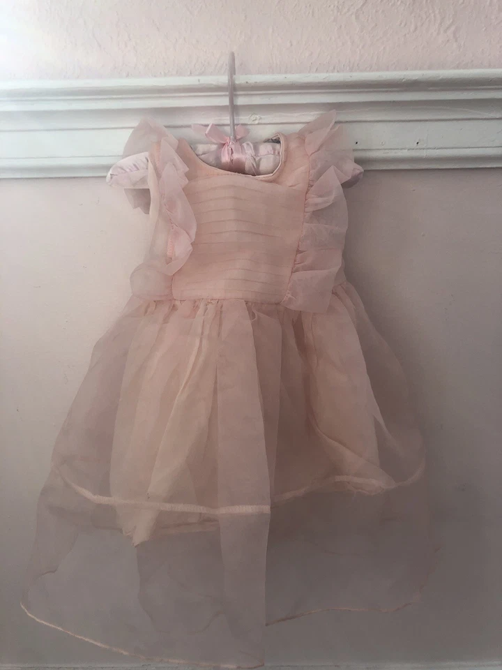 Trish Scully Child Pleated Organza Dress EUC Size 2 Pink - Изображение 2 из 4