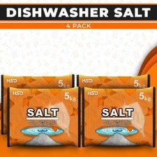 4x British Salt Dishwasher Salt 5kg, Powerful Cleaning Water Softener Salt 5kg 1.20 per kilo