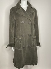 Philosophy Di Alberta Ferretti Womens Long Coat ~ Grey Double Breast Trench Sz 4