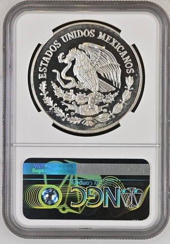 1992 Mo Mexico Silver 100 Pesos Laquita Porpoise NGC PF66 Ultra Cameo - Picture 2 of 2