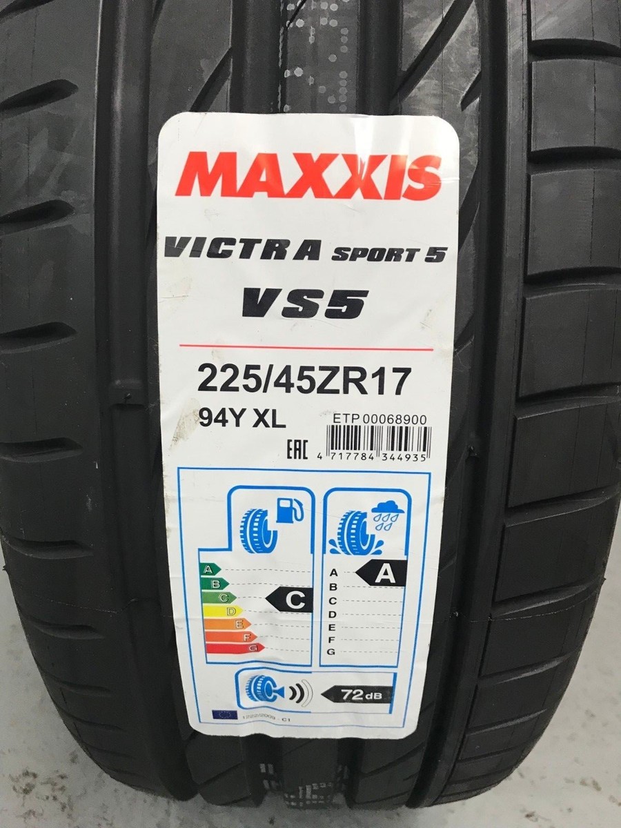 2 x 225/45 ZR17 Maxxis Victra Sport 5 VS5 94Y XL 225 45 17