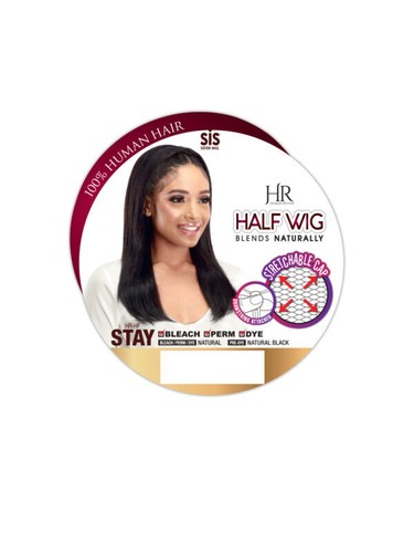 SIS SISTER WIG 100% HUMAN HAIR HALF WIG STRETCHABLE CAP HR-HF STAY - Picture 3 of 3