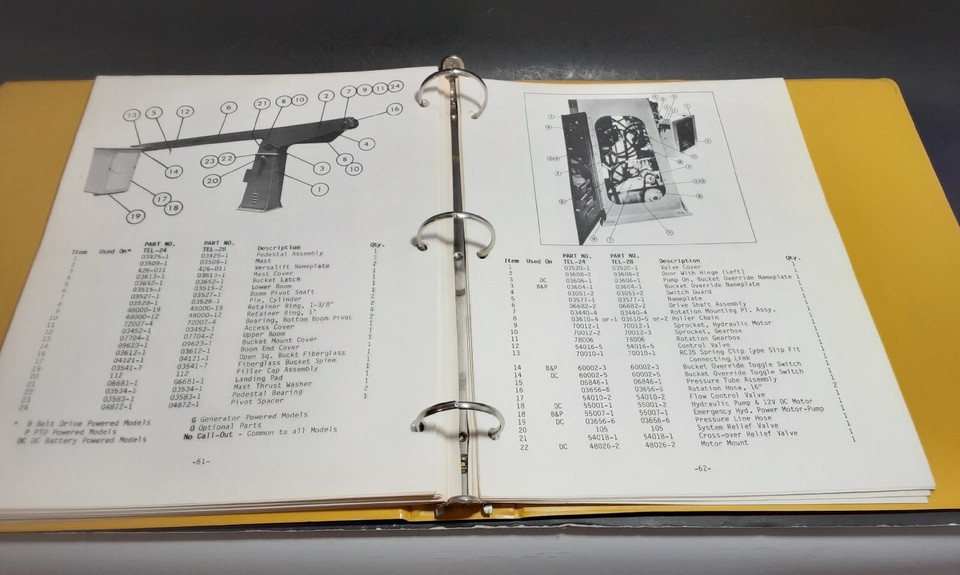 Versalift Van Tel 24/28 Owner Shop Parts Wiring Manual Clean Pages 85 Pages OEM eBay