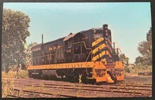 NICKEL PLATE DIESEL LOCOMOTIVE #348 MODEL SD-9 1957 COLOR CHROME POSTCARD UNUSED