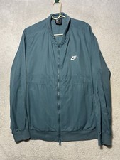 Vintage Y2K Nike Windbreaker Jacket Full Zip Golf Golfer XL Green Center Swoosh