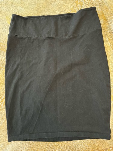 Torrid Black Pencil Skirt Sz 2 Stretchy Waist 38” Length 23” Cotton - Picture 3 of 5