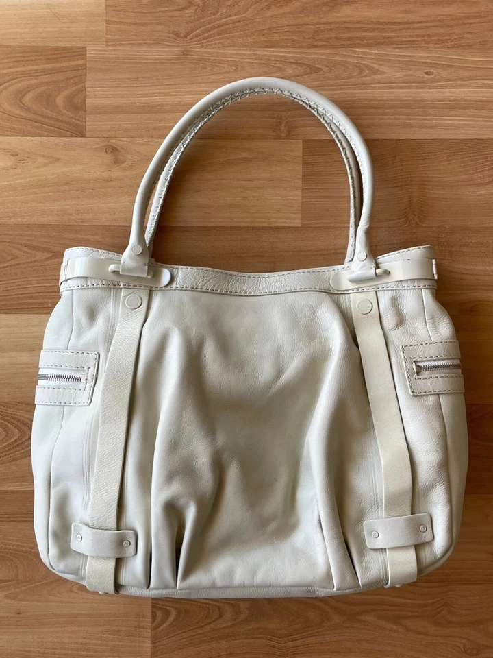 Bolso de hombro Jill Stuart de cuero marfil Foto 4 de 4