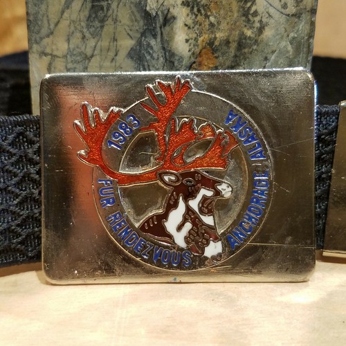 New 1983 Fur Rendezvous Rondy Belt Caribou Anchorage Alaska Vintage- Swanky Barn - Picture 5 of 12