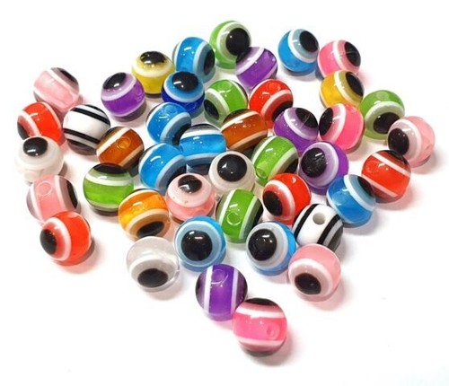 100 Nazar Boncuk Türkische Blau Auge Kunststoff Perlen Schmuck 6/8/10mm Evil Eye - Bild 10 von 11