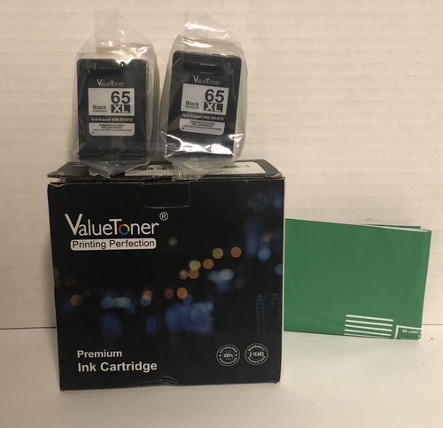 Value Toner 65XL Black High Yield Ink Cartridge 2-Pack Exp 10/28/22 New - 第 1/12 張圖片