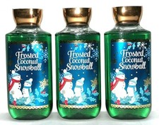 3 FROSTED COCONUT SNOWBALL Shower Gel Bath  Body Works 10 Oz