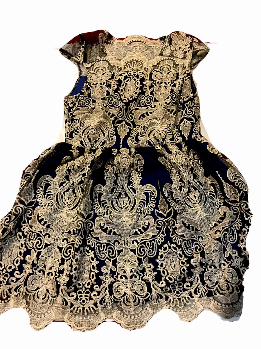 Royal blue and hot sale gold dress short
