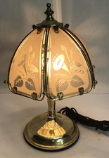 Vintage Tiffany Style Stained Glass Small Lamp 11  VERY RARE COLLECTIBLE-SHIP24H