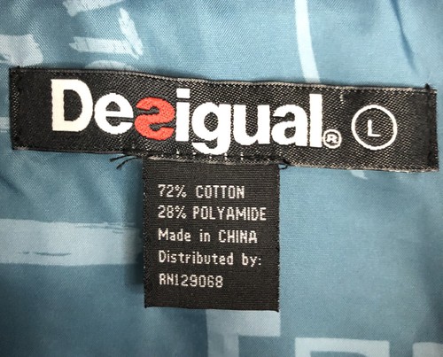 Desigual Colour Me Full Zip Jacket w/ Hood Men’s LARGE NWT - Gray Green - Picture 5 of 9
