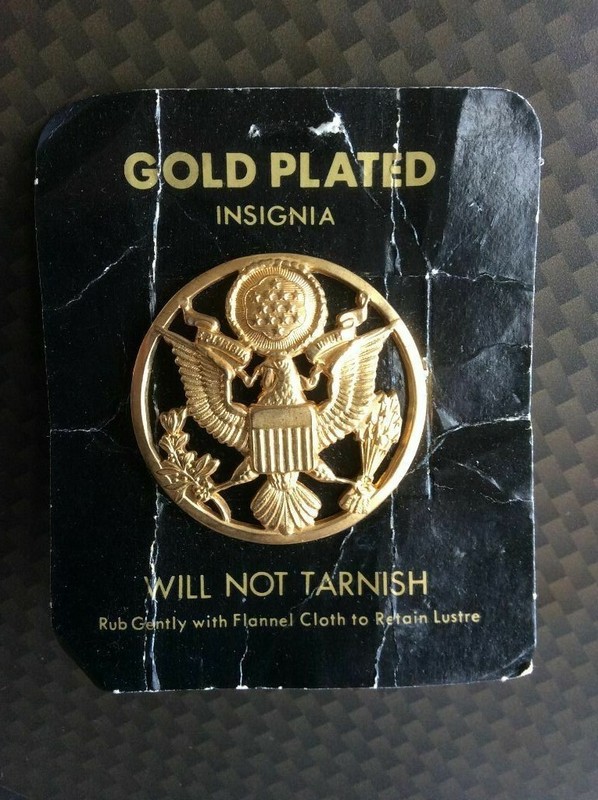 GOLD PLATED U.S. ARMY Women's Service Cap Insignia * Will not Tarnish!