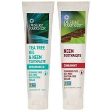 Desert Essence Toothpaste Tea Tree Oil & Neem - 2 Pack 1 Wintergreen/1 Cinnamint