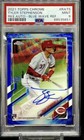2021 Topps Chrome Tyler Stephenson Rc Auto Blue Wave Refractor #20/150 Psa 9