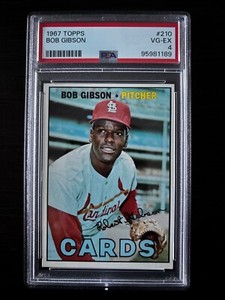 1967 TOPPS BASEBALL #210 BOB GIBSON PSA 4 VG-EX JUST BACK FROM PSA