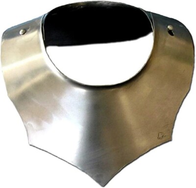Medieval Knight Gorget Steel Neck Armor LARP Armor Silver Christmas Costume Gift